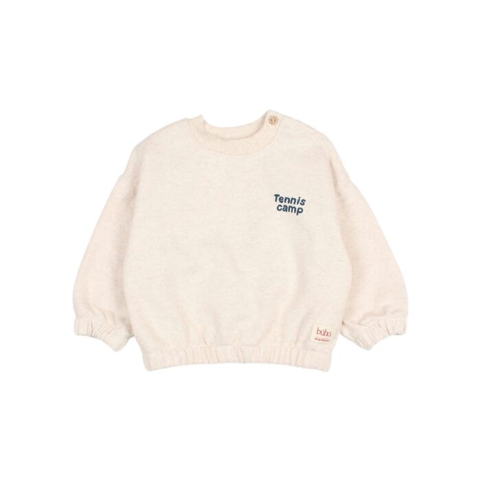 Bebe Tennis Sweatshirt - Ecru Melange - Buho Bebe Tennis Sweatshirt - Ecru Melange - Buho