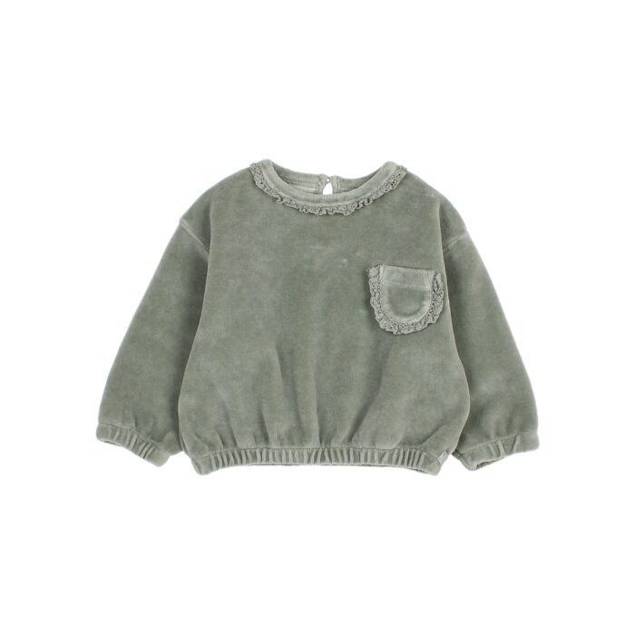 Bebe Velvet Sweatshirt - Eucalyptus - Buho Bebe Velvet Sweatshirt - Eucalyptus - Buho