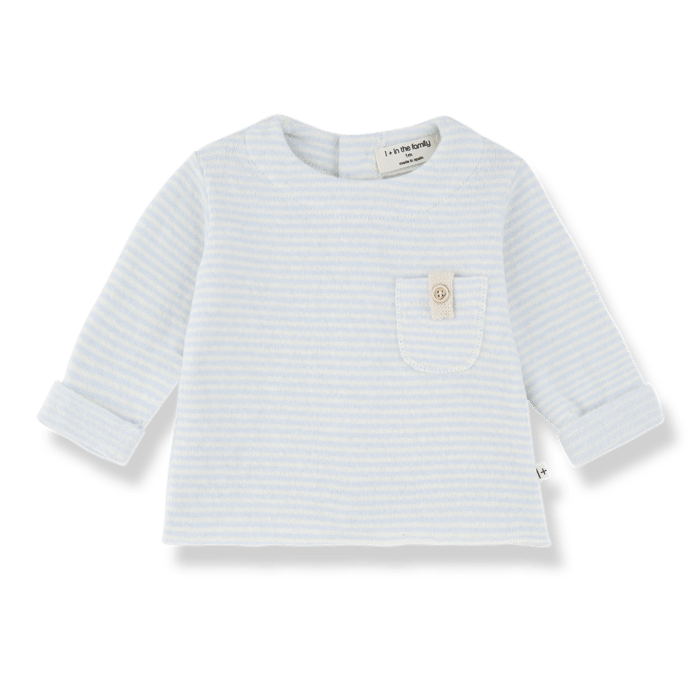 Belfort L.Sleeve Pocket T-Shirt - Ciel - 1+ In The Family Belfort L.Sleeve Pocket T-Shirt - Ciel - 1+ In The Family