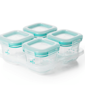 Bewaarset 4 x 120 ml in glas - Teal - Oxo Tot