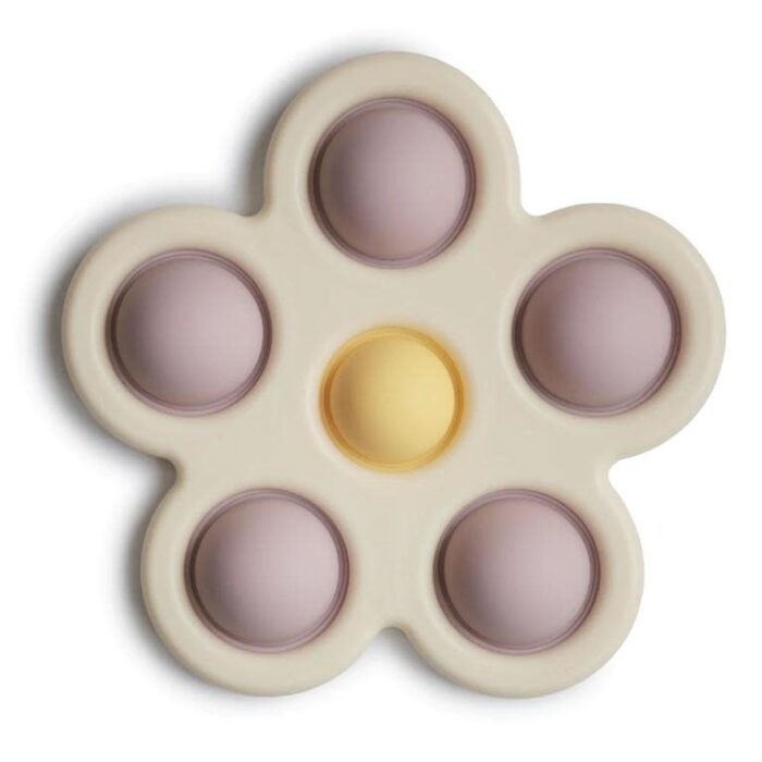 Bijtspeeltje - Bloem - Soft Lilac/Daffodil/Ivory - Mushie