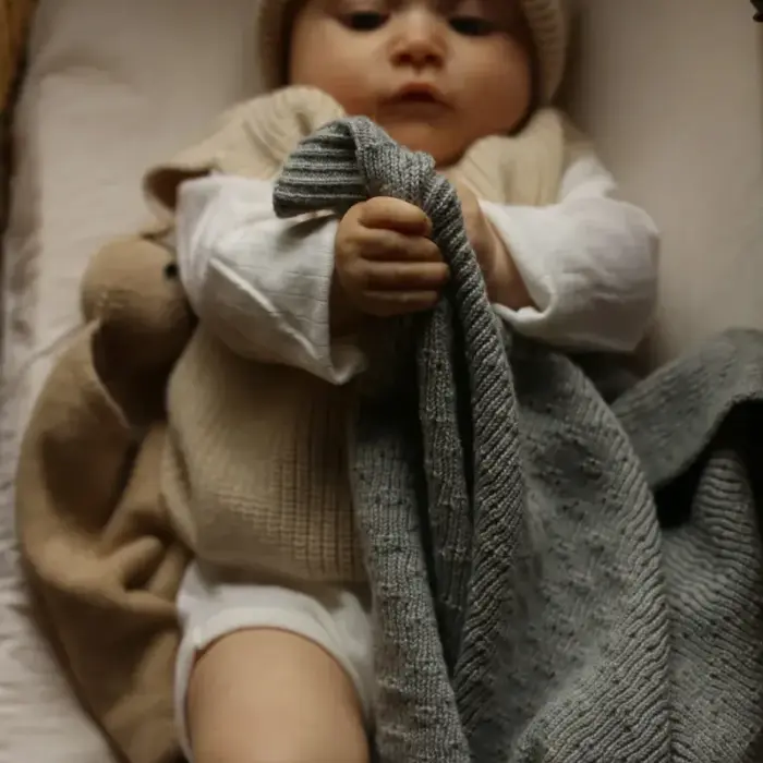 Blanket Dora - Grey Melange - HVID