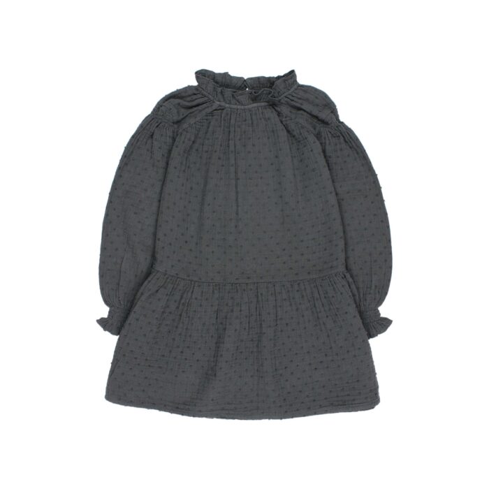 Boble Plumeti Dress - Antracite - Buho Kids Boble Plumeti Dress - Antracite - Buho Kids