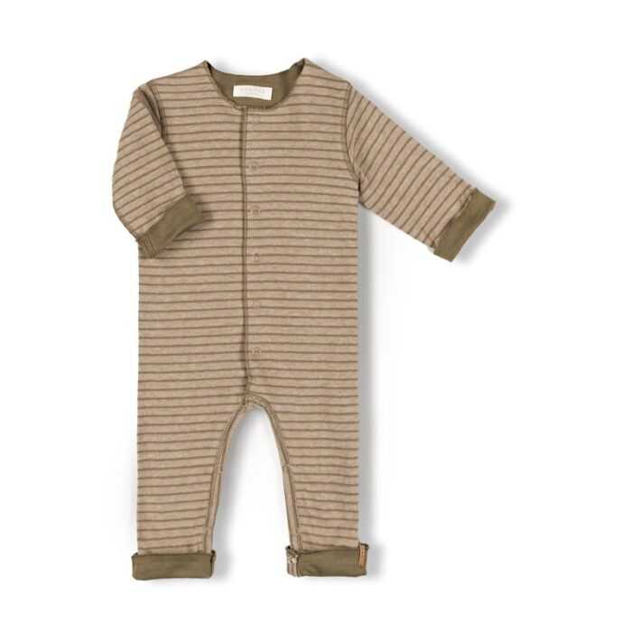 Born Onesie - Khaki Stripe - Nixnut Born Onesie - Khaki Stripe - Nixnut