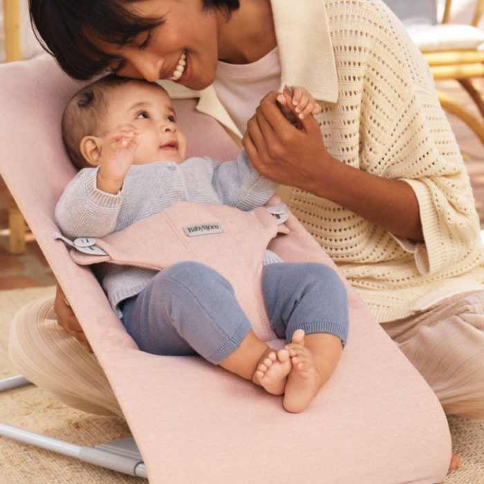 Bouncer Bliss - Woven Mélange Light Pink - Babybjorn