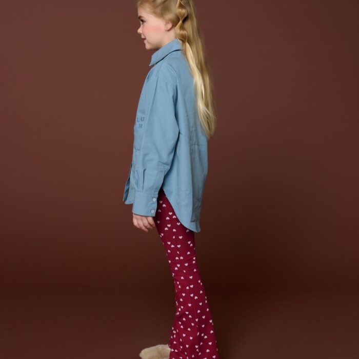 Bowie Flared Pants - Hearts AOP − Petit Blush Bowie Flared Pants - Hearts AOP − Petit Blush