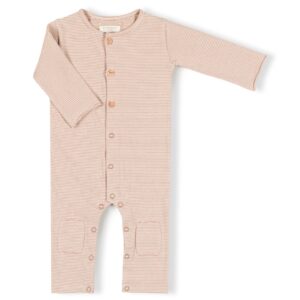 Butt Onesie - Biscuit Stripe - Nixnut