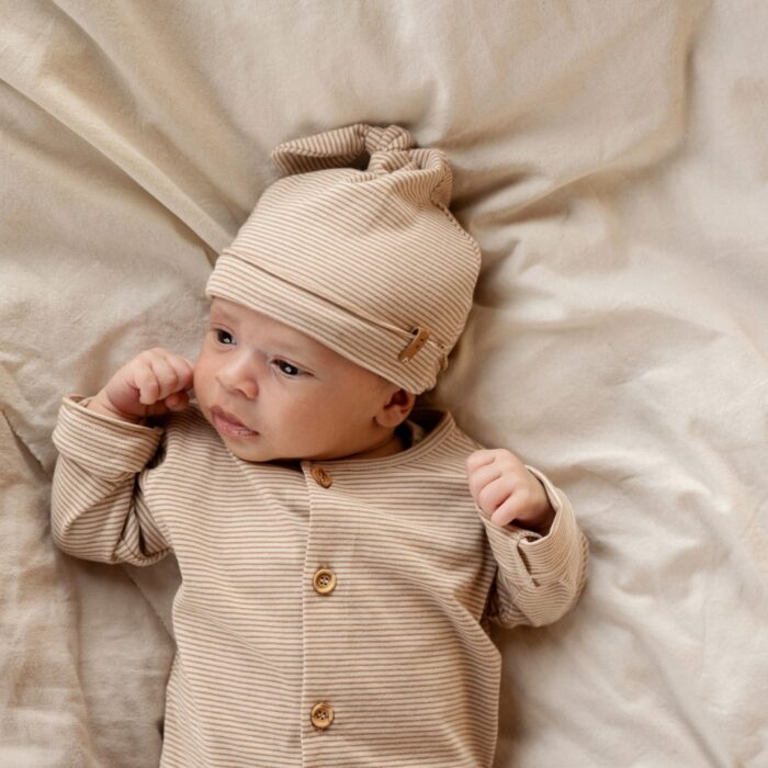 Butt Onesie - Biscuit Stripe - Nixnut