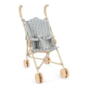 Cheeky Doll Stroller - Blue Check - Konges Slojd