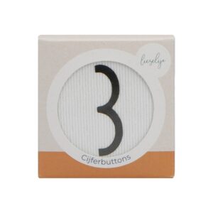 Cijferbuttons verjaardagskroon - Olijf - 3 tot 6 - Liezelijn