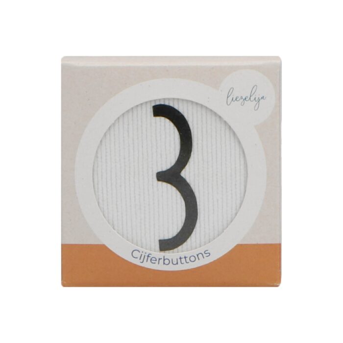 Cijferbuttons verjaardagskroon - Olijf - 3 tot 6 - Liezelijn