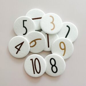 Cijferbuttons verjaardagskroon - Olijf - 3 tot 6 - Liezelijn