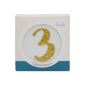Cijferbuttons verjaardagskroon - Goud - 3 tot 6 - Liezelijn