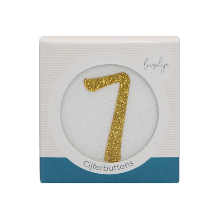 Cijferbuttons verjaardagskroon - Goud - 7 tot 10 - Liezelijn