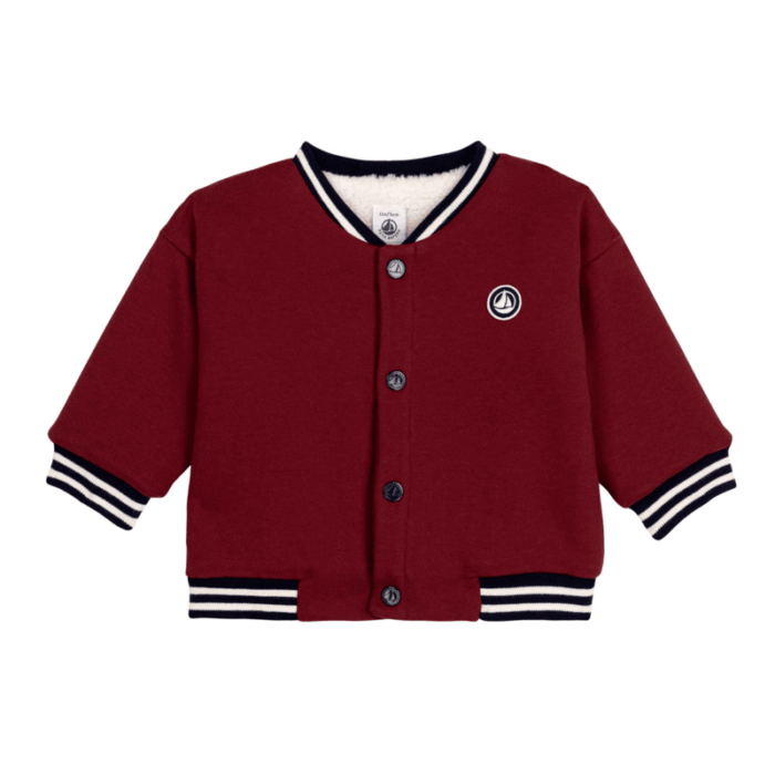 College Teddy Jacket - Bordeaux - Petit Bateau College Teddy Jacket - Bordeaux - Petit Bateau