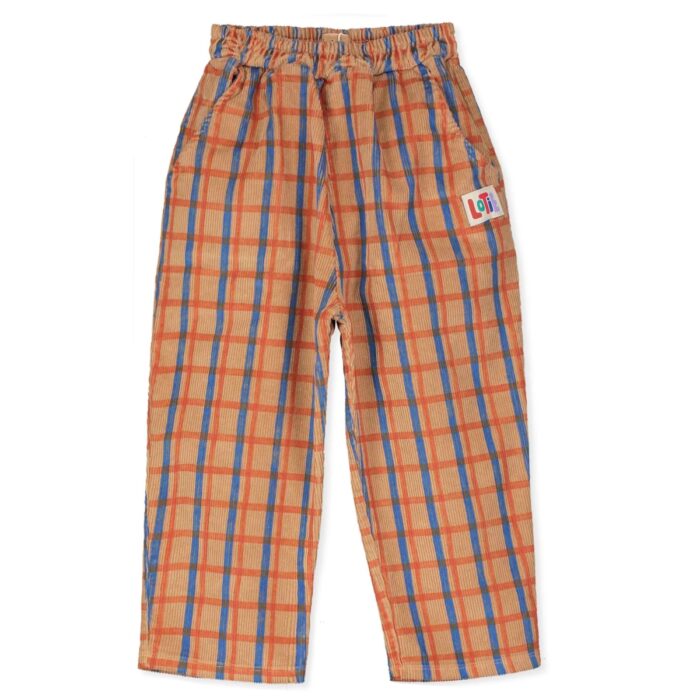 Corduroy Wide Pants - Checks Toasted - Lotiekids Corduroy Wide Pants - Checks Toasted - Lotiekids