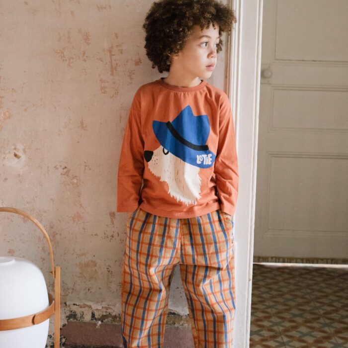 Corduroy Wide Pants - Checks Toasted - Lotiekids Corduroy Wide Pants - Checks Toasted - Lotiekids