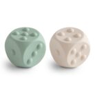 Dice Press Toy - Cambridge Blue/Sand - Mushie