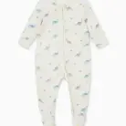 Dino Print Clever Zip Sleepsuit - Mori