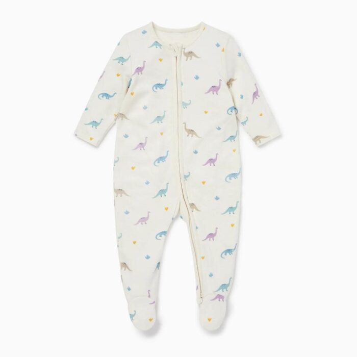 Dino Print Clever Zip Sleepsuit - Mori