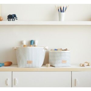 Django Opbergzak - Blue Thin Stripes/Natural - Nobodinoz Django Opbergzak - Blue Thin Stripes/Natural - Nobodinoz