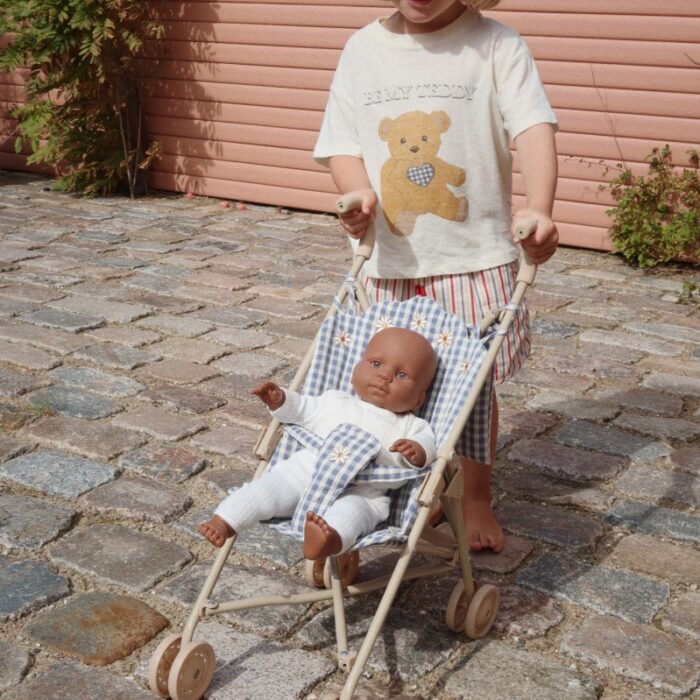Doll Stroller - Blue Check - Konges Slojd