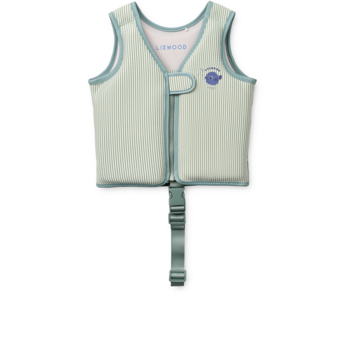 Dove Seersucker Swim Vest - Peppermint / Sandy - Liewood