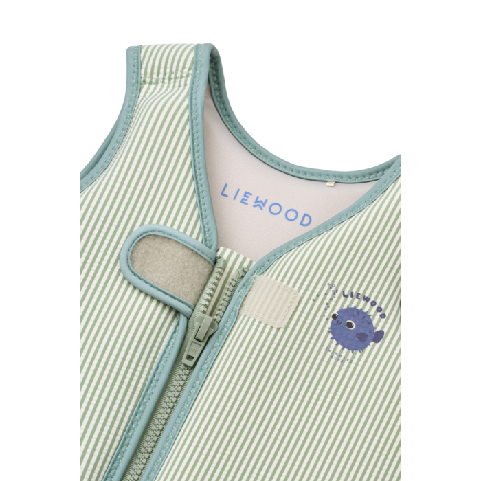 Dove Seersucker Swim Vest - Peppermint / Sandy - Liewood