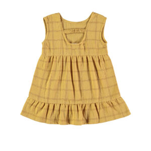 Dress - Nina Squares Mustard - Babyclic Dress - Nina Squares Mustard - Babyclic