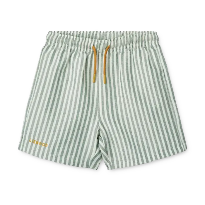 Duke Stripe Board Shorts - Stripe Peppermint / Crisp white - Liewood Duke Stripe Board Shorts - Stripe Peppermint / Crisp white - Liewood