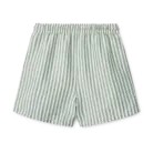 Duke Stripe Board Shorts - Stripe Peppermint / Crisp white - Liewood