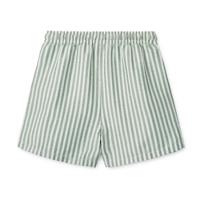 Duke Stripe Board Shorts - Stripe Peppermint / Crisp white - Liewood Duke Stripe Board Shorts - Stripe Peppermint / Crisp white - Liewood