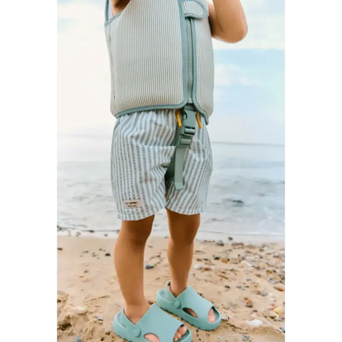 Duke Stripe Board Shorts - Stripe Peppermint / Crisp white - Liewood Duke Stripe Board Shorts - Stripe Peppermint / Crisp white - Liewood