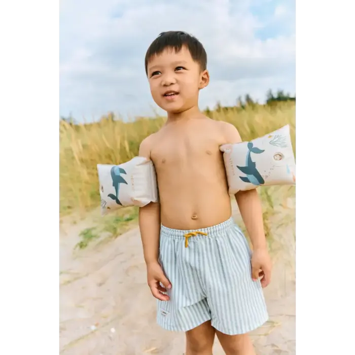Duke Stripe Board Shorts - Stripe Peppermint / Crisp white - Liewood Duke Stripe Board Shorts - Stripe Peppermint / Crisp white - Liewood