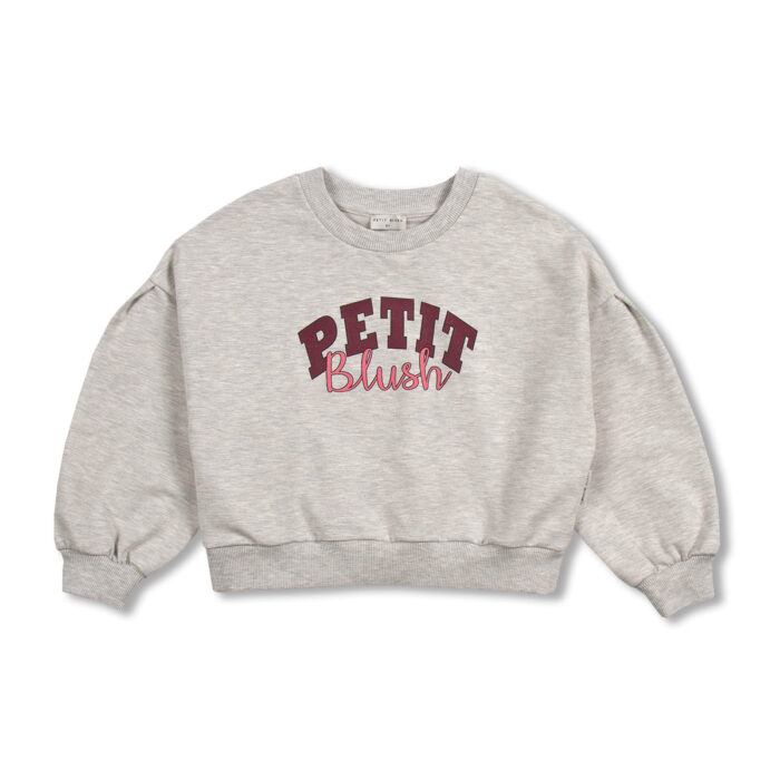 Easy Sweater Logo - Grey Melange - Petit Blush Easy Sweater Logo - Grey Melange - Petit Blush