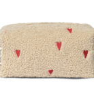 Ecru Teddy Hearts Pouch - Studio Noos
