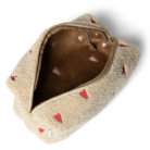 Ecru Teddy Hearts Pouch - Studio Noos