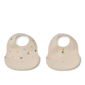 Ember Printed Bib 2-pack - Flying / Sandy - Liewood