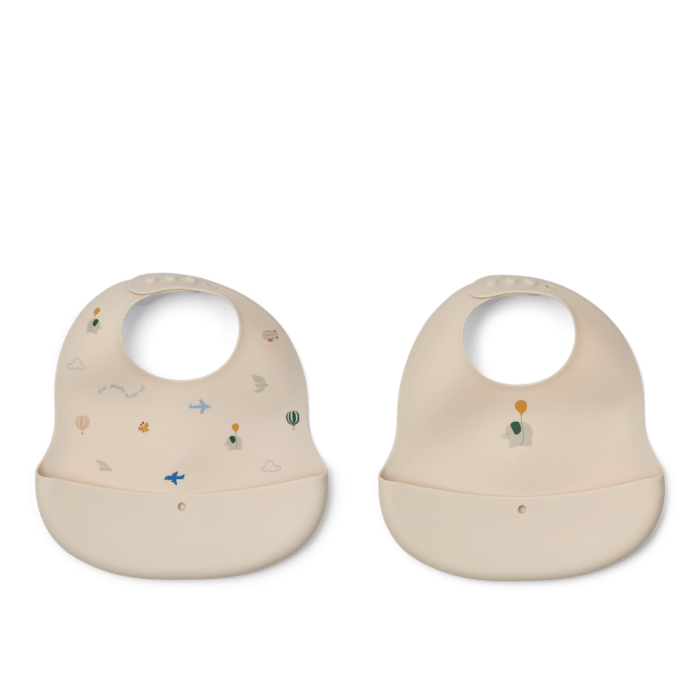 Ember Printed Bib 2-pack - Flying / Sandy - Liewood
