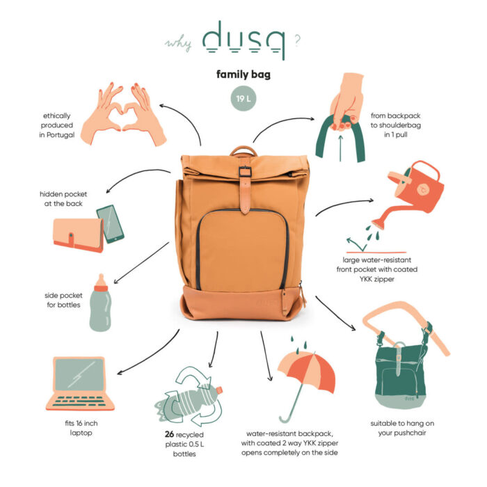 Family Bag Black - Eco Leather - Dusq