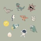 Fietsmandje Pins - Dinosaurs - Banwood