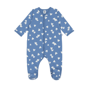 Fleece Pyjama - Hearts Blue - Petit Bateau