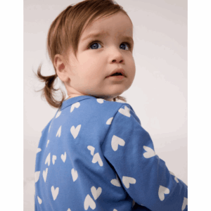 Fleece Pyjama - Hearts Blue - Petit Bateau Fleece Pyjama - Hearts Blue - Petit Bateau
