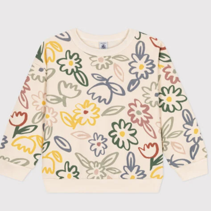 Fleece Sweater Flowers - Petit Bateau