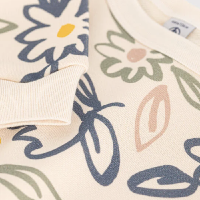 Fleece Sweater Flowers - Petit Bateau