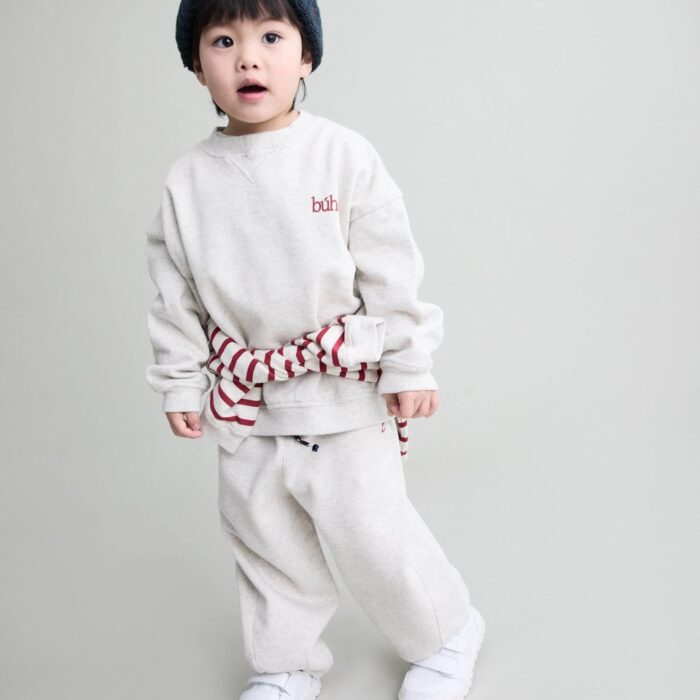 Fleece Sweatshirt - Ecru Melange - Buho Fleece Sweatshirt - Ecru Melange - Buho