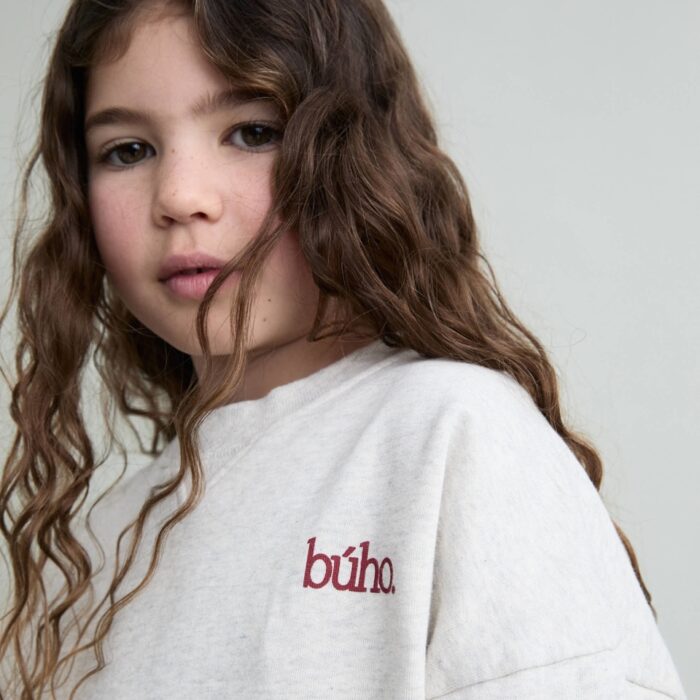 Fleece Sweatshirt - Ecru Melange - Buho Fleece Sweatshirt - Ecru Melange - Buho