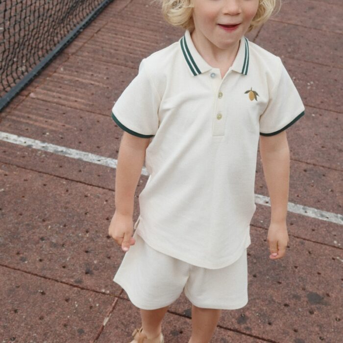 Florian Shorts Gots - Antique White/Green - Konges Slojd Florian Shorts Gots - Antique White/Green - Konges Slojd
