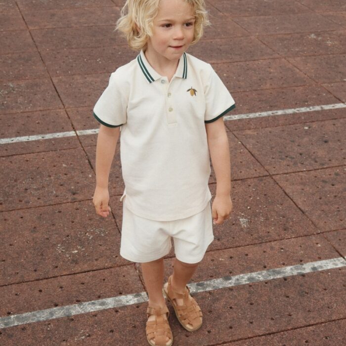 Florian Shorts Gots - Antique White/Green - Konges Slojd Florian Shorts Gots - Antique White/Green - Konges Slojd