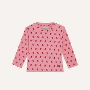 Flowers Pink Baby Tshirt - Pink - The Campamento
